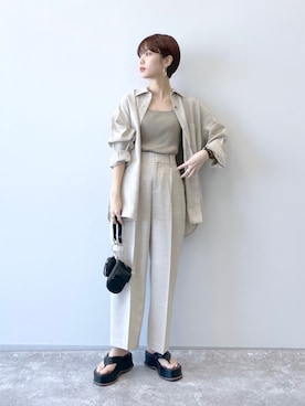 「ジーナシス」｜「アイテム（タンクトップ）」を使った、あっすーさん（レディース・163cm）の春コーディネート