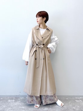 「JEANASIS（ジーナシス）のアイテム（トレンチコート）」を使った、あっすーさん（レディース・163cm）の春コーディネート
