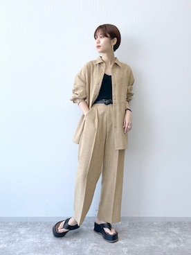 「ジーナシス」｜「アイテム（キャミソール）」を使った、あっすーさん（レディース・163cm）の春コーディネート