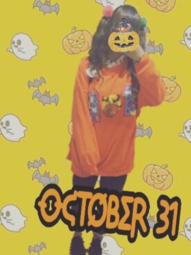 「wearhalloween2017」｜「アイテム（スウェット）」を使った、ぬさん（レディース・160cm）の秋コーディネート