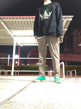 「carhartt」｜「アイテム（スラックス）」を使った、ピカチュウ さん（メンズ・170cm）の秋コーディネート