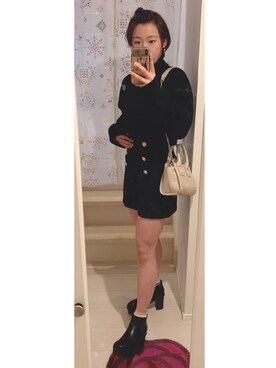 「ZARA（ザラ）のアイテム（パンツ、ブラック系）」を使った、marian *さん（レディース）の冬コーディネート