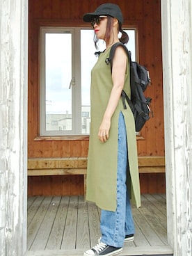 「La-gemme」｜「アイテム（帽子）」を使った、Megchuさん（レディース・155cm）の夏コーディネート