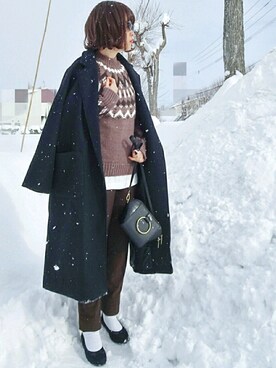 「La-gemme」｜「アイテム（その他アウター）」を使った、Megchuさん（レディース・155cm）の冬コーディネート