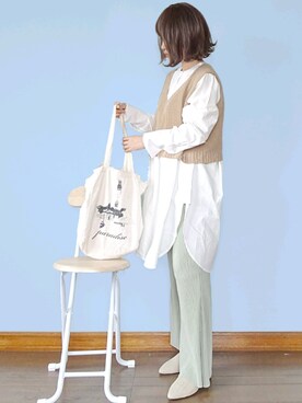 「La-gemme」｜「アイテム（パンツ）」を使った、Megchuさん（レディース・155cm）の春コーディネート