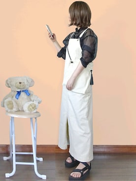 「La-gemme」｜「アイテム（サロペット/オーバーオール）」を使った、Megchuさん（レディース・155cm）の夏コーディネート