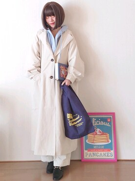 「アイテム（ローファー）」を使った、Megchuさん（レディース・155cm）の春コーディネート