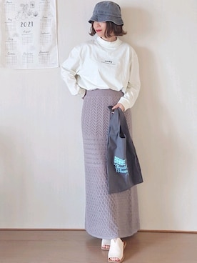 「Traditional Weatherwear（トラディショナルウェザーウェア）のMARCHE BAG MINI（トートバッグ）」を使った、Megchuさん（レディース・155cm）の春コーディネート