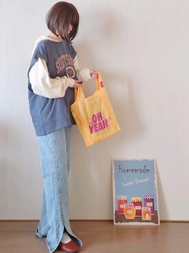 「アイテム（パーカー）」を使った、Megchuさん（レディース・155cm）の春コーディネート