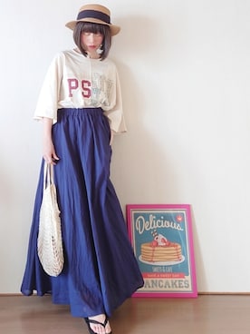 「アイテム（ウィッグ）」を使った、Megchuさん（レディース・155cm）の夏コーディネート