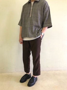 「HARUSAKU CC（ハルサクシーシー）のHARUSAKU CC　Men's loafer & Sneaker socks 6P set：ハルサク メンズローファー＆スニーカーソックス　6Pセット（ソックス/靴下）」を使った、ヤマトシさん（メンズ・170cm）の夏コーディネート