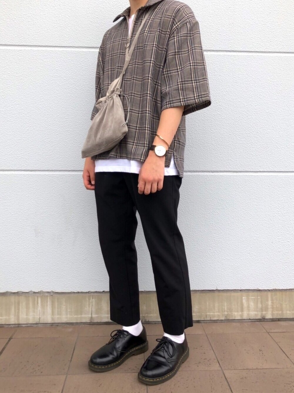 ヤマトシさんの「【ビッグシルエット】ハーフジップシャツ リングジップ（kutir）」を使ったコーディネート