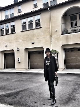 「100percent（ヒャクパーセント）のアイテム」を使った、Yueming Chenさん（レディース・165cm）の秋コーディネート