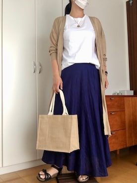 「MUJI」｜「アイテム（アクセサリー）」を使った、izuさん（レディース・168cm）の夏コーディネート