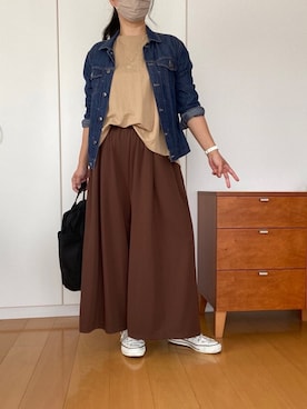 「ラブアンドピース2020」｜「アイテム（デニムジャケット）」を使った、izuさん（レディース・168cm）の秋コーディネート