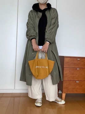 「おとなコーデ」｜「アイテム（トートバッグ）」を使った、izuさん（レディース・168cm）の秋コーディネート