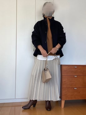 「JOURNAL STANDARD relume（ジャーナルスタンダード　レリューム）のアイテム（ノーカラーコート）」を使った、izuさん（レディース・168cm）の冬コーディネート