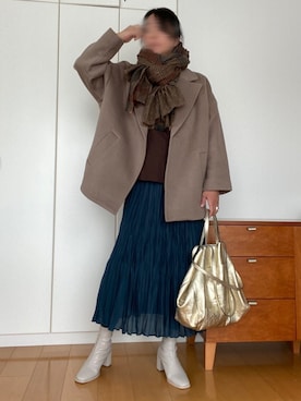 「ジーナシス」｜「アイテム（その他アウター）」を使った、izuさん（レディース・168cm）の冬コーディネート