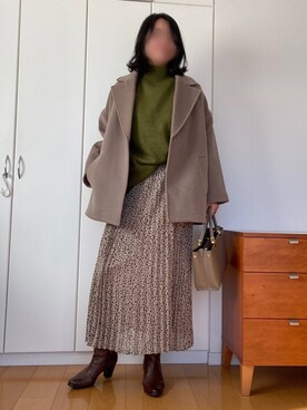 「ジーナシス」｜「アイテム（その他アウター）」を使った、izuさん（レディース・168cm）の冬コーディネート