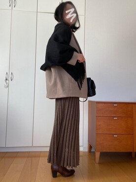 「ジーナシス」｜「アイテム（その他アウター）」を使った、izuさん（レディース・168cm）の冬コーディネート