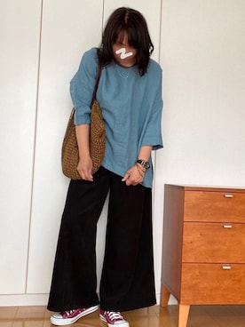 「リネン素材」｜izuさん（レディース・168cm）の春コーディネート