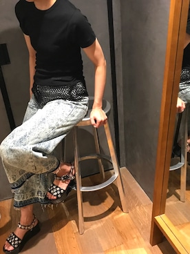 「MSGM（エムエスジーエム）のアイテム（パンツ）」を使った、anさん（レディース・165cm）の夏コーディネート