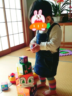 「handmade」｜「アイテム（スウェット）」を使った、roto21(*˘︶˘*) さん（キッズ・80cm）の春コーディネート