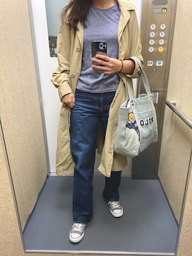 「OZOC（オゾック）のアイテム（Tシャツ/カットソー）」を使った、りさるるさん（レディース・168cm）の春コーディネート