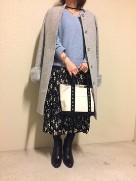 「NATURAL BEAUTY BASIC（ナチュラルビューティーベーシック）のアイテム（その他アウター）」を使った、みのこさん（レディース・153cm）の冬コーディネート