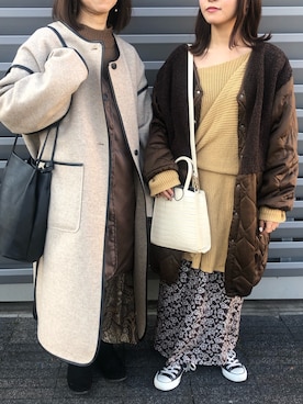 「kastane_ootd」｜「アイテム（その他アウター）」を使った、 Mayuさん（レディース・152cm）の冬コーディネート