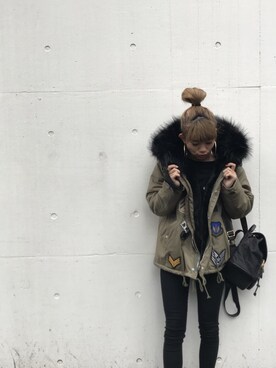 「wearhalloween2017」｜「アイテム（ミリタリージャケット）」を使った、MERMOさん（レディース・158cm）の秋コーディネート