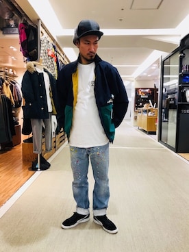 「gilet（ジレ）のアイテム」を使った、Chijiさん（メンズ・171cm）の冬コーディネート