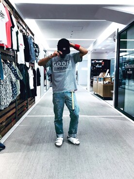 「TOPO DESIGNS（トポデザインズ）のアイテム（キャップ）」を使った、Chijiさん（メンズ・171cm）の春コーディネート