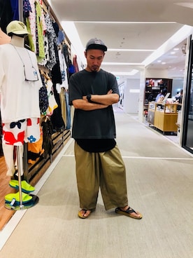 「is-ness（イズネス）のアイテム」を使った、Chijiさん（メンズ・171cm）の夏コーディネート