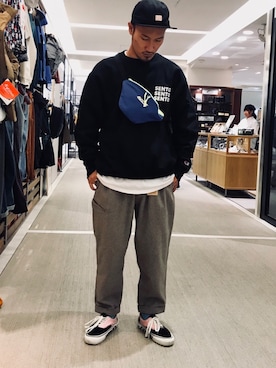 「MANASTASH（マナスタッシュ）のアイテム（バッグ）」を使った、Chijiさん（メンズ・171cm）の秋コーディネート