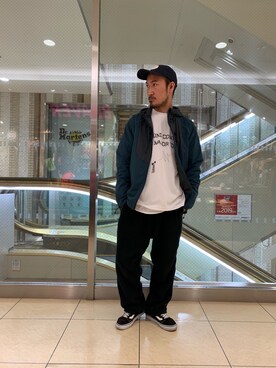 「and wander（アンドワンダー）のアイテム（ジャケット/アウター）」を使った、Chijiさん（メンズ・171cm）の春コーディネート