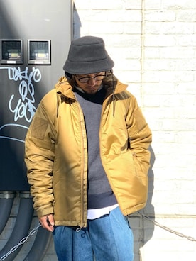 「BEYOND（ビヨンド）のアイテム（ジャケット/アウター）」を使った、Chijiさん（メンズ・171cm）の冬コーディネート