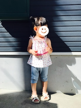 「2歳3ヶ月」｜「アイテム（レッグウェア）」を使った、どんさんさん（キッズ・80cm）の夏コーディネート