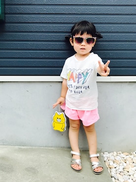「2歳3ヶ月」｜「アイテム（サンダル）」を使った、どんさんさん（キッズ・80cm）の夏コーディネート
