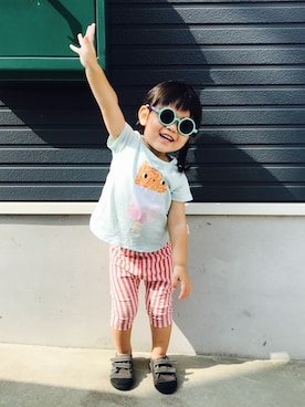 「2歳3ヶ月」｜「アイテム（レッグウェア）」を使った、どんさんさん（キッズ・80cm）の夏コーディネート