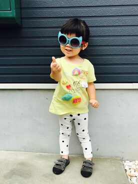 「2歳3ヶ月」｜「アイテム（レッグウェア）」を使った、どんさんさん（キッズ・80cm）の夏コーディネート