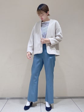 「green label relaxing（グリーンレーベルリラクシング）のアイテム（その他アウター）」を使った、miinaさん（レディース・168cm）の秋コーディネート