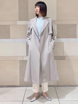「アイテム（レインシューズ、シルバー系）」を使った、miinaさん（レディース・168cm）の冬コーディネート