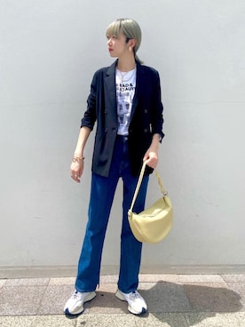 「green label relaxing（グリーンレーベルリラクシング）のアイテム（その他アウター）」を使った、miinaさん（レディース・168cm）の夏コーディネート