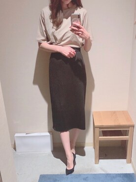 okanatsu87さんの「WOMEN メリノブレンドリブスカート」を使ったコーディネート