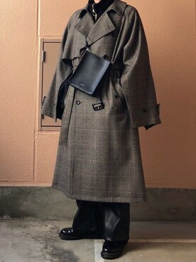 トレンチコートを使った「RYOTAKASHIMA」の人気ファッション