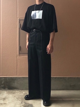 「Lui's（ルイス）のナローベルト（ベルト）」を使った、watoさん（メンズ・174cm）の春コーディネート