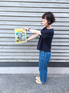 「無印良品（ムジルシリョウヒン）のアイテム（デニムパンツ）」を使った、とんとんさん（レディース・158cm）の夏コーディネート