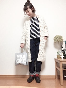 「YAECA（ヤエカ）のアイテム（パンツ）」を使った、とんとんさん（レディース・158cm）の冬コーディネート