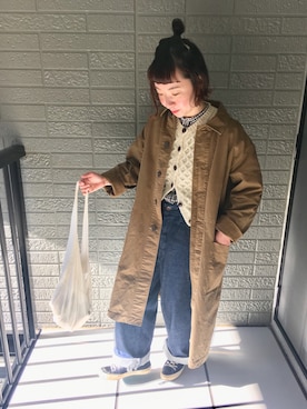 ARMEN(アーメン)のステンカラーコートを使った人気ファッション